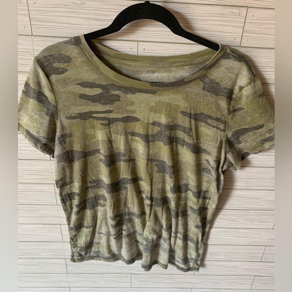 Lucky Brand Green Camo Women's Top